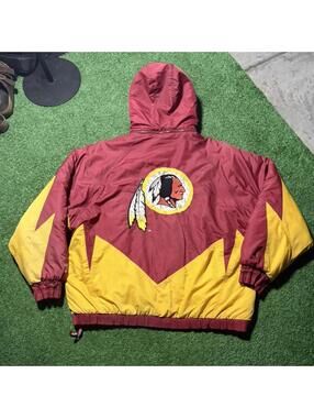 Vintage 90s Washington Commanders Logo 7 GameDay Puffer Jacket Mens XL NFL Red